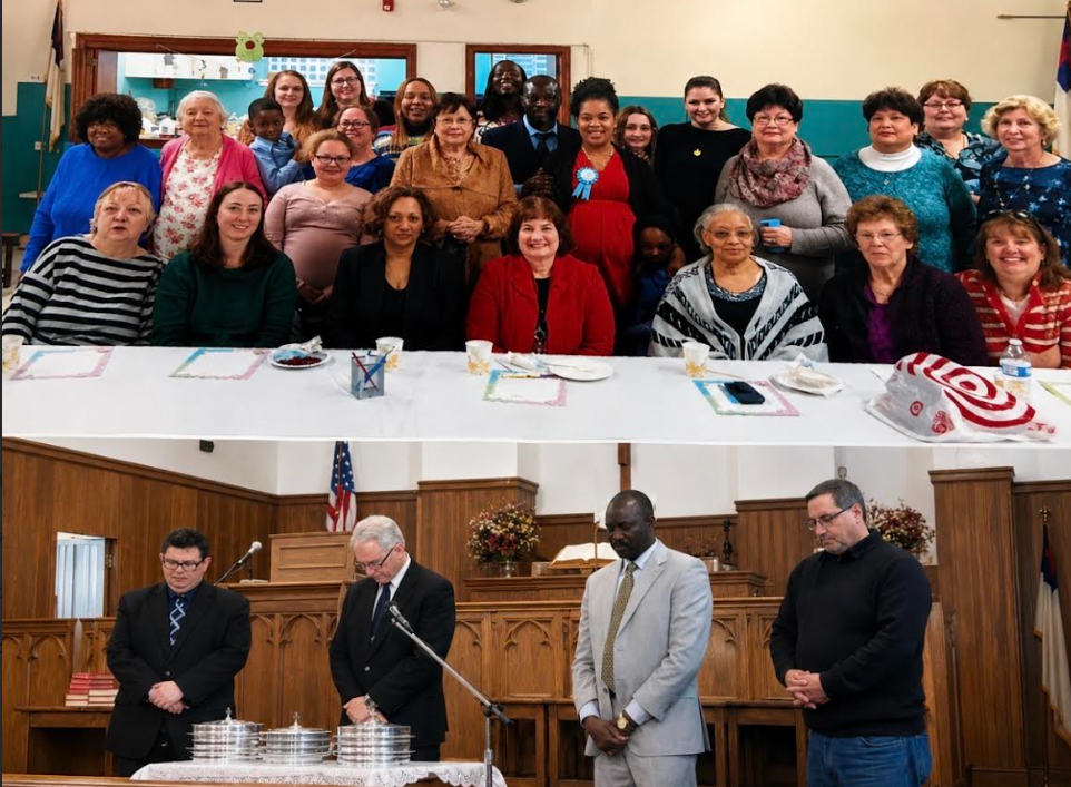 Congregation gathered for a fellowship celebration
